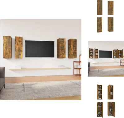 Produktbild von vidaXL TV-Schränke 4 Stk. Räuchereiche 30,5x30x90 cm Holzwerkstoff -  TV-Möbel