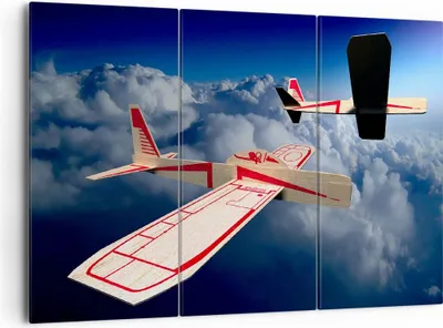 Produktbild von Bild auf Leinwand - Leinwandbild - Segelflugzeuge fliegen hoch Modell - 165x110cm - Wand Bild - Wanddeko - Leinwanddruck - Bilder - Kunstdruck - Leinwand bilder - Wandkunst - CE165x110-2283
