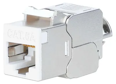 Produktbild von INTELLINET Cat6a 10G STP Keystone-Modul weiß
