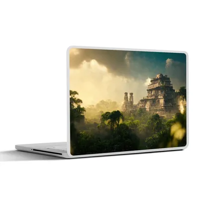 Produktbild von MuchoWow® Laptop Aufkleber Sticker Cover Tempel - Dschungel - Wolken - Himmel - Natur 30x22 cm - Laptop-Sticker
