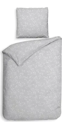 Produktbild von Heckett and Lane Alloro Bettwäsche 155 Light Grey Bettwäsche 1 x Bettbezug 155x220 + 1 x Kopfkissenbezug 80x80 Light-Grey  grau