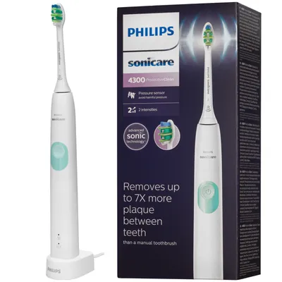 Zdjęcie produktu dla Philips 4300 series HX6807/63, Dorosły, Soniczna szczoteczka do zębów, Codzienna pielęgnacja, 62000 ruchów na minutę, Biały, 2 min