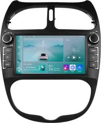 Productafbeelding van Autoradio met Bluetooth, CarPlay, compatibel met Apple en Android, audiosysteem, navigatiesysteem – voor Peugeot 206 / 206CC / 206SW (2000–2008)