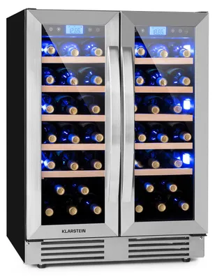 Produktbild von Klarstein Einbau-Weinkühlschrank, 2 Zonen Getränkekühlschrank Klein, Kleiner Weinschrank 126L, Wein-Kühlschrank Klein mit Glastür, Indoor/Outdoor Flaschenkühlschrank, Wine Fridge für 42 Flaschen