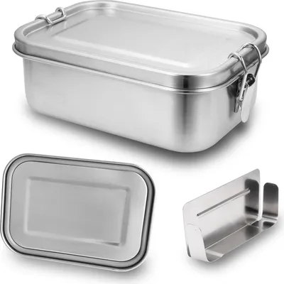 Produktbild von EINFEBEN 1200ml Brotdose Metall Brotdose Thermobeh?lter Lunchbox BPA frei Edelstahl