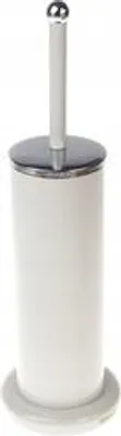 Image de Ensemble brosse WC-blanc-revêtu-de-poudre-métal-de-Sanwood-41X 12,5Cm diamètre-Nouveau