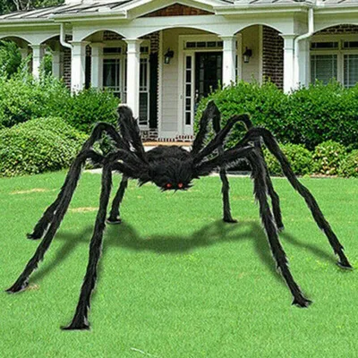 Produktbild von 200cm Riesen Spinne Tarantula Plüsch Schwarz Halloween Deko Geisterhaus Horror
