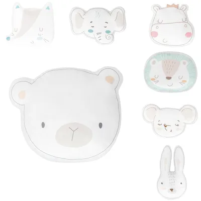 Produktbild von Kikkaboo Babykissen Plüschtier, Kuschelkissen, Figurenkissen, ab Geburt weiß