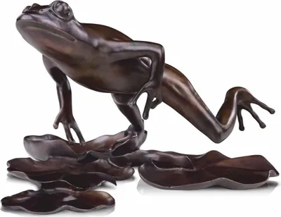 Produktbild von Casa Padrino Luxus Bronze Figur Frosch 39 cm - Deko Bronze Skulptur