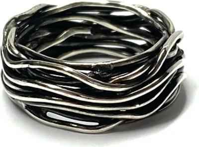 Produktbild von Ring 925 Silber geschwärzt Bandring Silberring #57