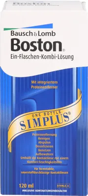 Zdjęcie produktu dla Roztwór Boston Simplus ze zintegrowanym zmywaczem białek do wszystkich twardych soczewek kontaktowych, 120 ml