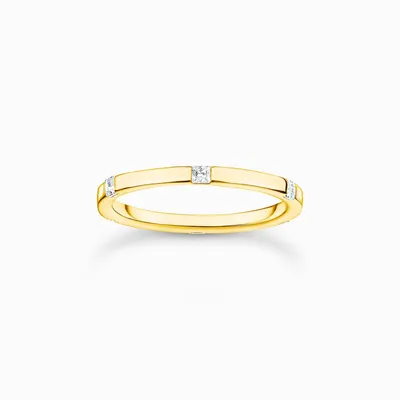 Produktbild von Thomas Sabo TR2396-414-14 Ring Damen Weiße Steine Zirkonia Silber Vergoldet Gr. 60