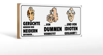 Produktbild von Holzschild Spruch 27x10cm Gerüchte werden