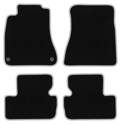 Produktbild von Velours-Fußmatten für Lexus IS II 2005-2013 (Limousine) – 4-tlg, Schwarz/Silber, passgenau – Wielganizator CARLUX