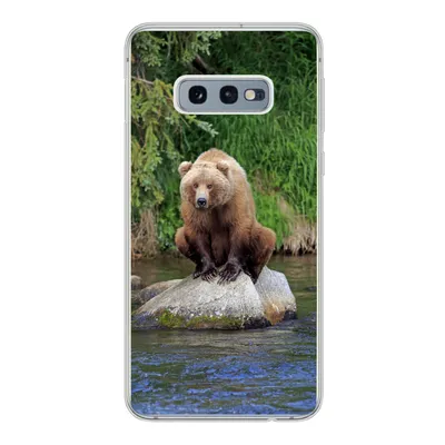Produktbild von MuchoWow® Handyhülle Schutzhülle Hülle für Samsung Galaxy S10e Bär - Stein - Tier Silikon Softcase Handy Hülle - Handy