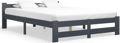 Image de Cadre de lit sans matelas gris foncé pin massif 160x200 cm