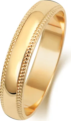 Produktbild von 9 Karat (375) Gold 4mm D-Form Milgrain Herren/Damen - Trauring/Ehering/Hochzeitsring, 68 (21.6); TRS188089KYRSY