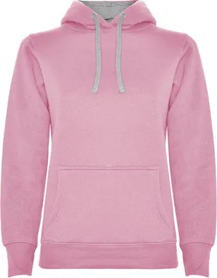 Produktbild von Roly SU1068 | Damen Urban  Hooded Sweatshirt, Tailliert - Farbe: Light Pink 48/Heather Grey 58 - Größe: L
