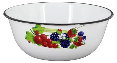 Produktbild von Runde Emaille Schüssel 3,5 Liter ca. 26 cm mit Motiv / Retro Nostalgie Geschirr