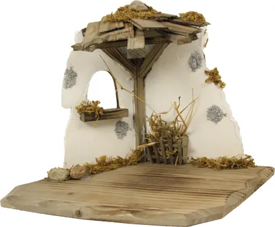 Produktbild von Krippenstall Hemau 28x20x23 cm aus Holz, Weihnachtsdeko, Handarbeit
