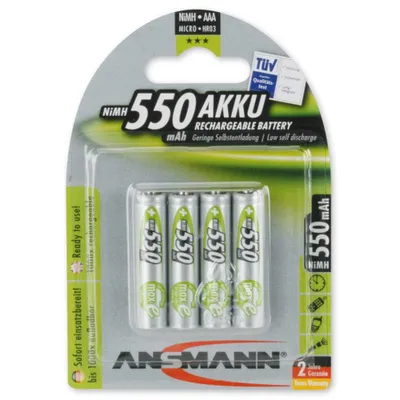 Produktbild von Ansmann NiMH-Akku Micro 550mAh 4er-Blister