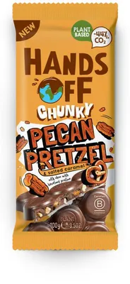 Produktbild von Hands Off Reep Chunky Pecan Pretzel 100g – Knuspriger Snack mit Pekannüssen