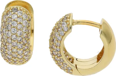 Produktbild von Creolen Silber 925 Gold plattiert Zirkonia JL10-06-2545 JuwelmaLux