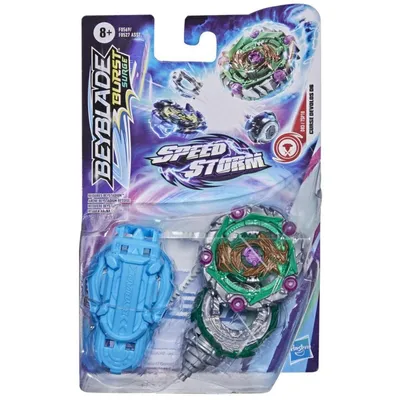 Zdjęcie produktu dla Hasbro Beyblade Burst Surge Speedstorm Curse Devolos D6 Kreisel Starter Pack - Balance-Typ Kampfspiel Top mit Launcher, Spielzeug für Kinder