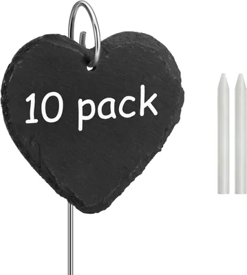 Produktbild von Pflanzenschilder Schiefer 10er Set, herzförmig, wetterbeständig, für Garten