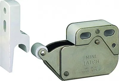 Produktbild von Mini Latch Federschnäpper Metall + Kunststoffhalter Türschnapper für Wohnmobil