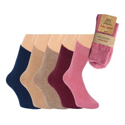 Produktbild von Merino Cashmere Wollsocken Damen warm Rautenmuster Gr. 39-42 Bordeaux 2 Paar