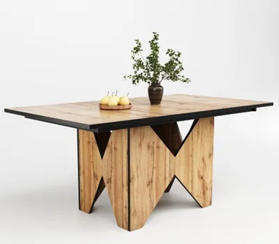 Produktbild von Küchen-Esstisch, Bistrotisch, nicht abnehmbar, Tisch für 4-6 Personen, Wohnzimmer, Küche, Frühstückstisch, Esszimmer,138.5*80*75cm