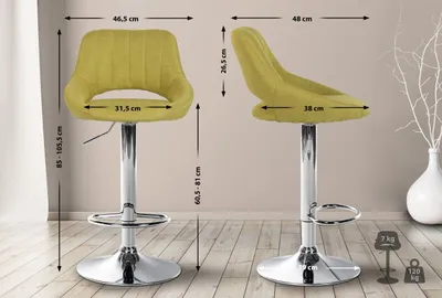 Produktbild von Barhocker Milet Stoff chrom grün