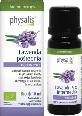 OLEJEK ETERYCZNY LAWENDA POŚREDNIA BIO 10 ml - PHYSALIS