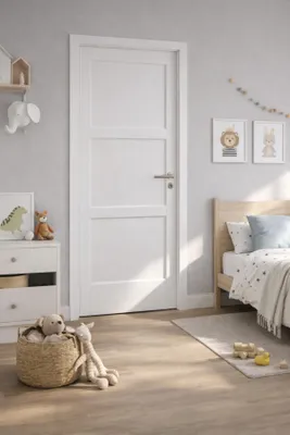 Immagine prodotto di Blocco Porta Korya Bianco 3 Pannelli H204 x L73 Pannello Laterale Sinistro a Spinta + Maniglia