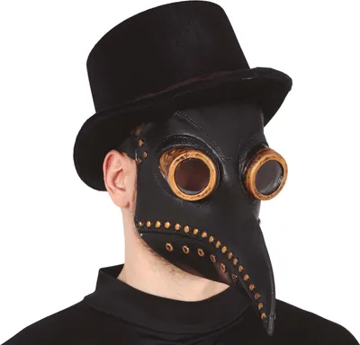 Produktbild von Steampunk Doktor Maske Mittelalter Halloween Kluft Viktorianische Plage Brille Gotisch Historisch Kostüm Party, Farbe: Schwarz