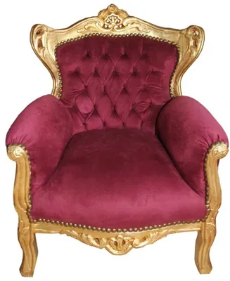 Produktbild von Casa Padrino Barock Kinder Sessel Bordeaux / Gold - Barock Möbel
