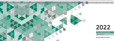 Productafbeelding van Zettler 126-0013 Tafelkalender, formaat 126, 1 week per pagina, 2 pagina's, 42 x 14,5 cm, groen