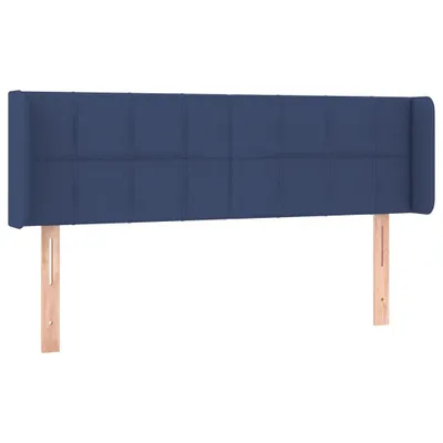 Image de Tête de lit avec oreilles bleu 147x16x78/88 cm Tissu