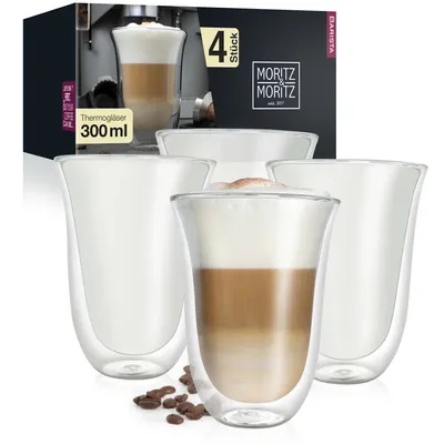 Produktbild von Moritz & Moritz Barista Napoli 4 x 300 ml Doppelwand-Thermo-Gläser