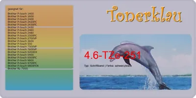 Produktbild von black Schriftband 4.6-TZe-251 kompatibel mit Brother TZe-251 [ TZ-251 ]