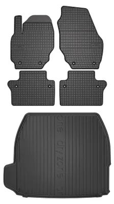 Productafbeelding van Rubberen automatten + kofferbakmat voor Volvo S80 II 2006-2016 (sedan) – 5-delig, zwart, op maat – Wielganizator SolidPRO