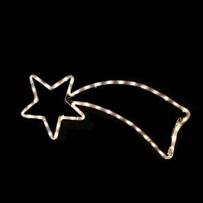 Productafbeelding van ACA Verlichte kerstdecoratie voor buiten, komeetvorm, 48 LED's, 2 meter slang, warm wit licht, met lichteffecten, IP20, 68 x 29 cm, 1,5 meter netsnoer, X081817117