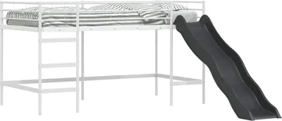 Produktbild von Kinder-Loftbett mit Rutsche Weiß und Anthrazit 100 x 200 cm