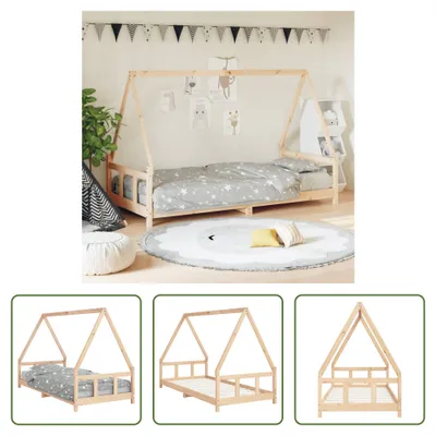 Produktbild von The Living Store Kinderbett 90x200 cm Massivholz Kiefer