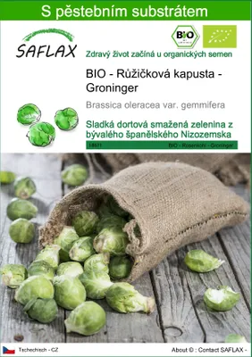 Obrázek produktu pro SAFLAX - BIO - Růžičková kapusta - Groninger - Brassica oleracea var. gemmifera - 30 Semena - S pěstebním substrátem bez klíčků