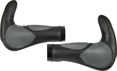 Produktbild von Bonin Bike Ergonomische Schraub Griffe mit Hörnchen 140mm Bar Ends schwarz grau