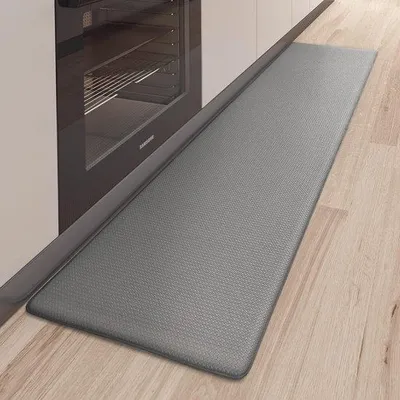 Produktbild von Famanu Küchenläufer 44 x 200 cm - Waschbar, rutschfest, ölbeständig und wasserdicht - Grau