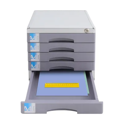 Produktbild von Desktop Schreibtisch Schublade Box, Verschließbare Dokument Aufbewahrung Box, 5-stufige File Office Schrank