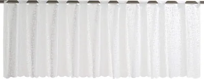 Immagine prodotto di Tenda bistrot semitrasparente, colore bianco, dimensioni 45 x 160 cm, ideale per finestre della cucina, offre una parziale protezione dalla vista. Codice prodotto: 198480